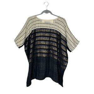 Ace&jig Black ace & jig White Metallic Tencel Tunic Top Cotton Women’s M